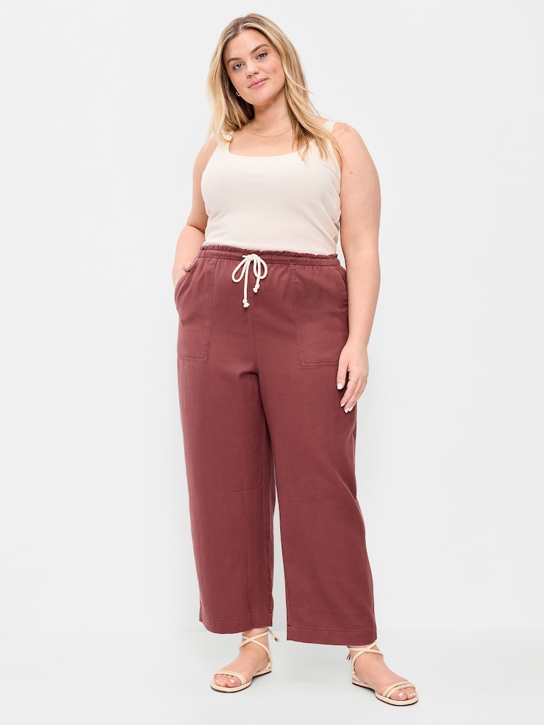 High-Waisted Utility Ankle Pants