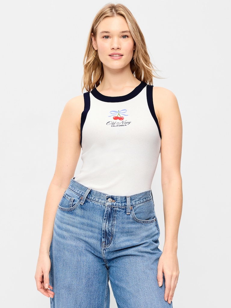 Snug Ribbed Crop Tank Top