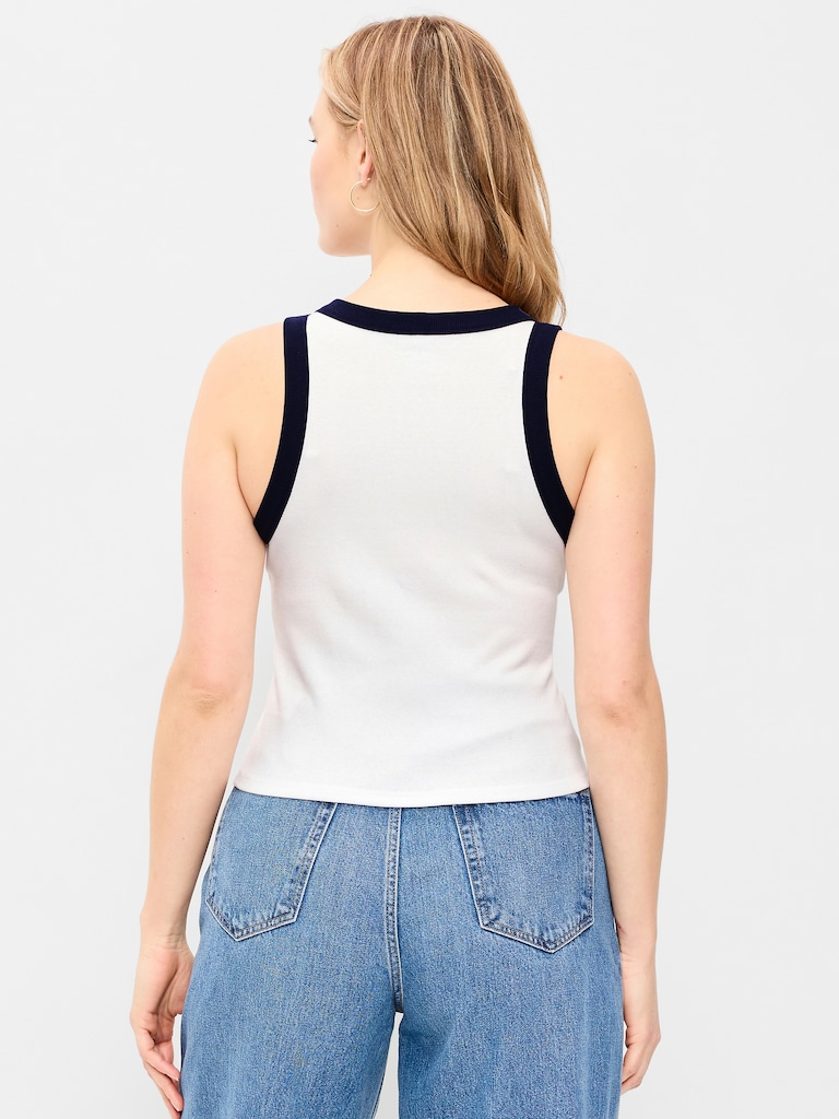 Snug Ribbed Crop Tank Top