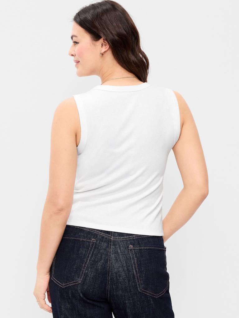 Snug Crop V-Neck Tank Top