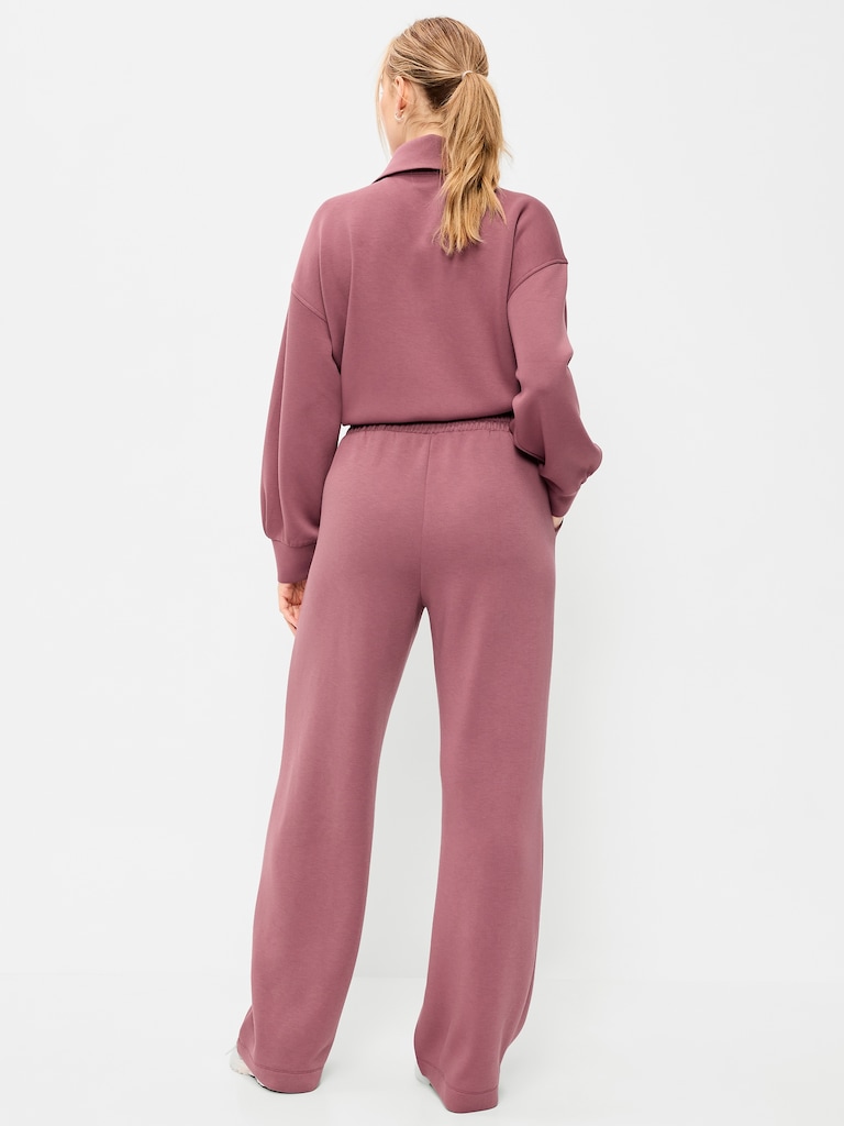 High-Waisted Bounce Fleece Wide-Leg Sweatpants