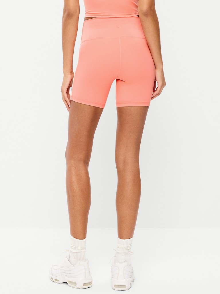 High-Waisted StudioSmooth Biker Shorts -- 6-inch inseam