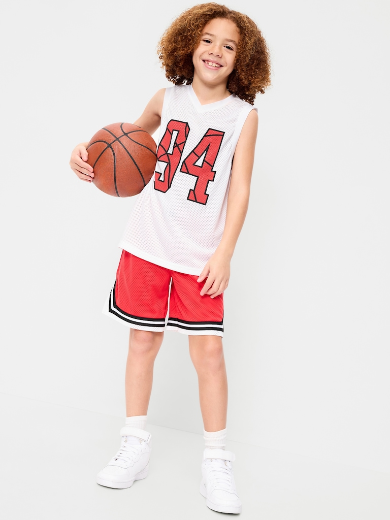 Mesh Graphic Basketball Tank Top for Boys