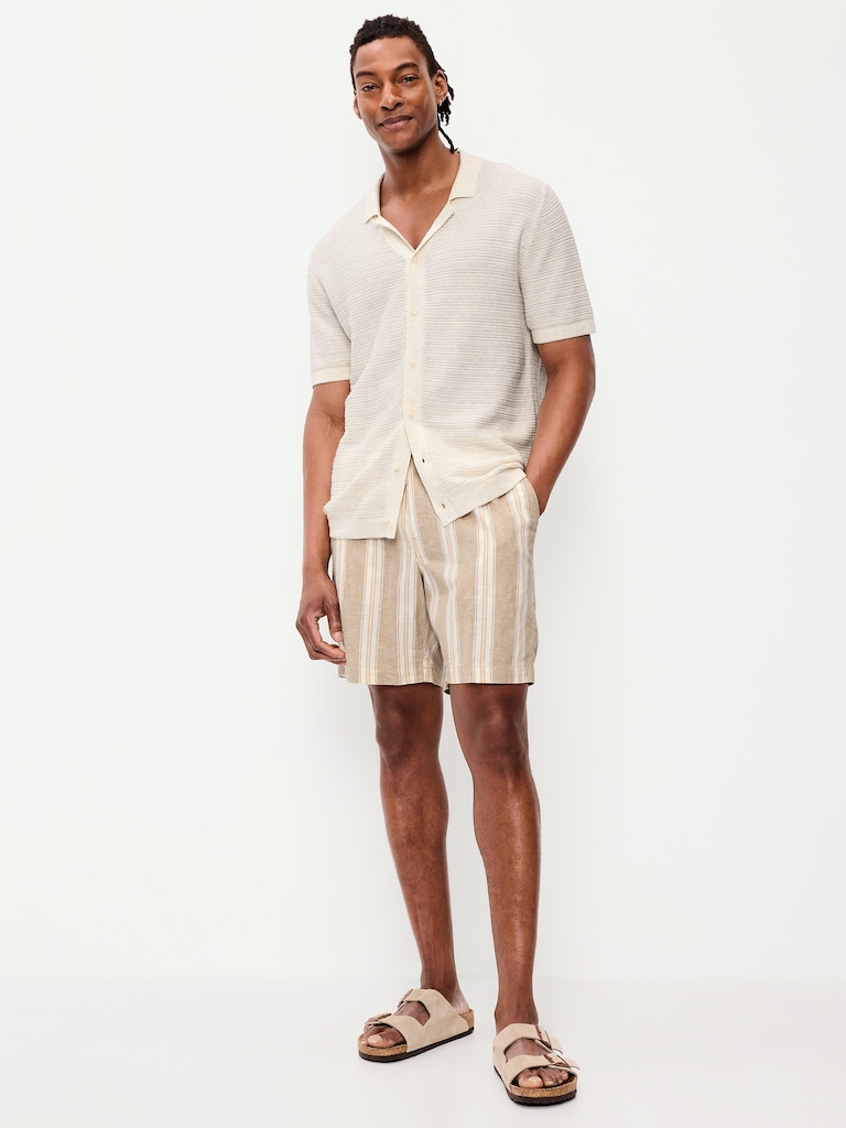 Linen-Blend Jogger Shorts -- 7-inch inseam