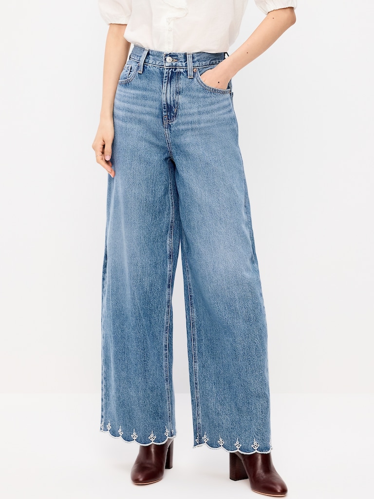 High-Waisted Baggy Wide-Leg Jeans