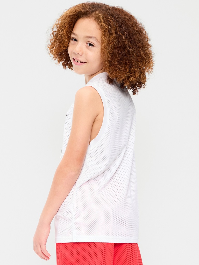 Mesh Graphic Basketball Tank Top for Boys