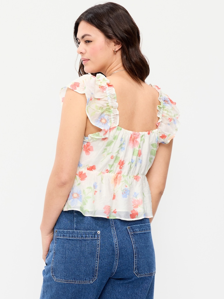 Flutter-Sleeve Fit & Flare Top