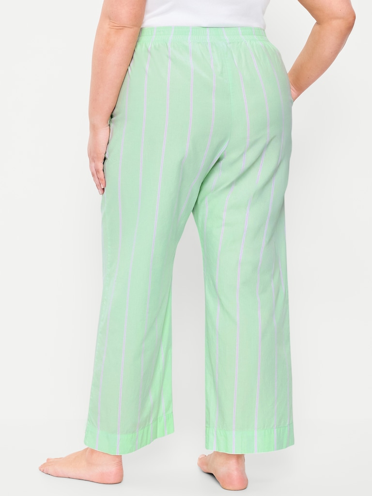 High-Waisted Poplin Pajama Pant