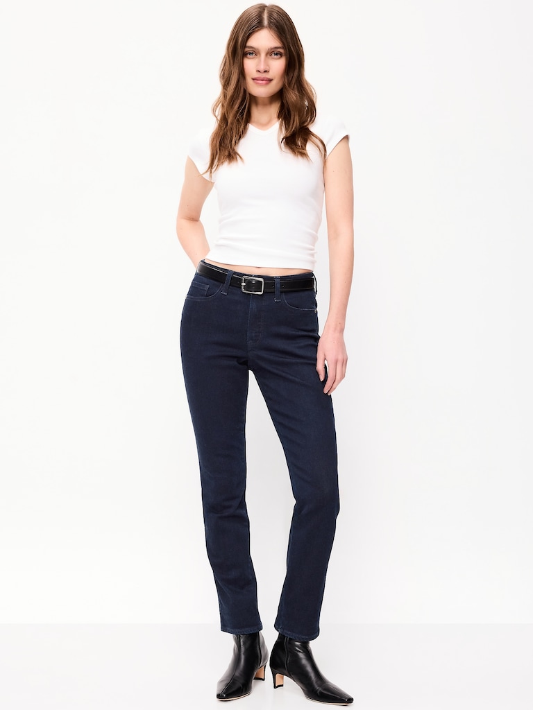 High-Waisted Slim Jeans