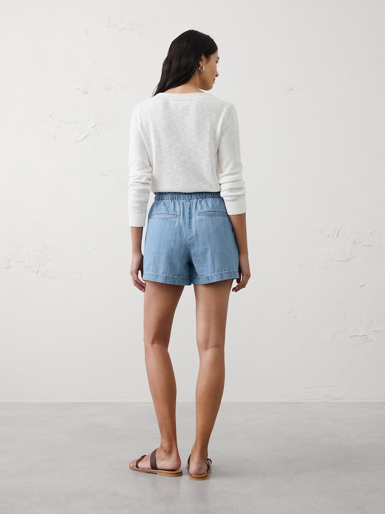 Mid-Rise Summerweight Denim Pull-On Short