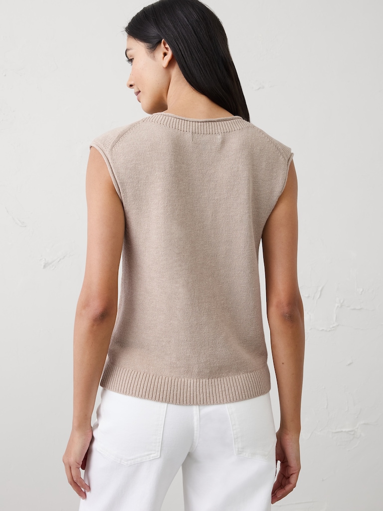 Ramie-Cotton Sweater Tank