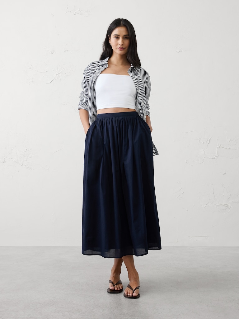 Voile Long Midi Skirt