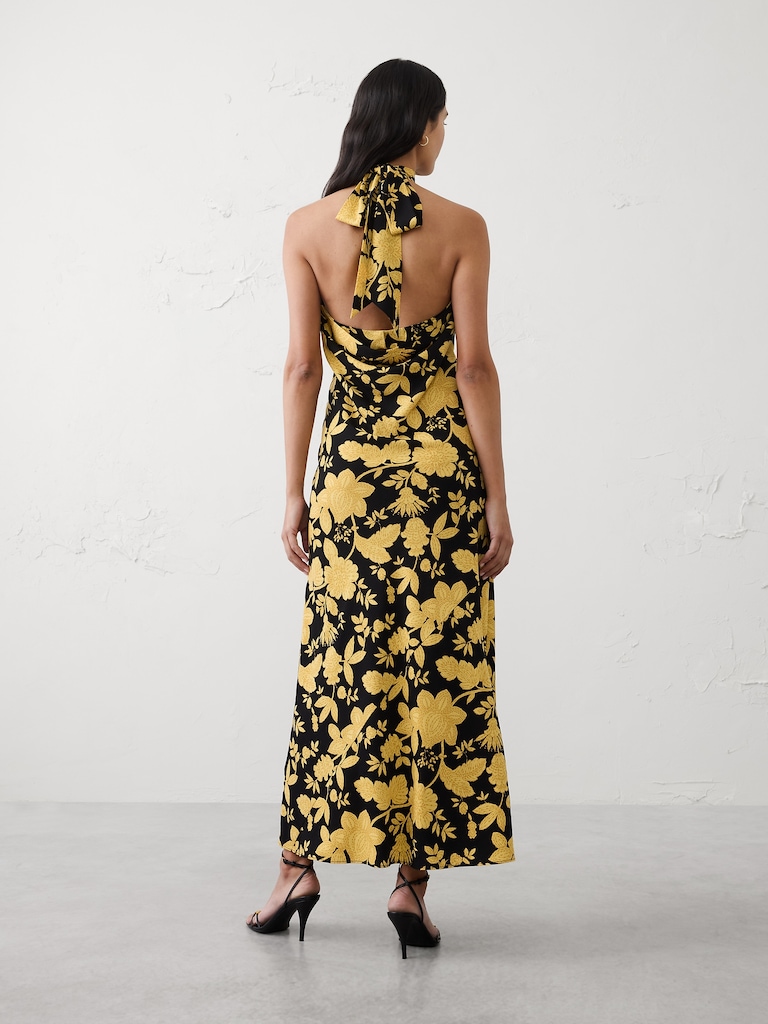 Halter Open-Back Maxi Dress