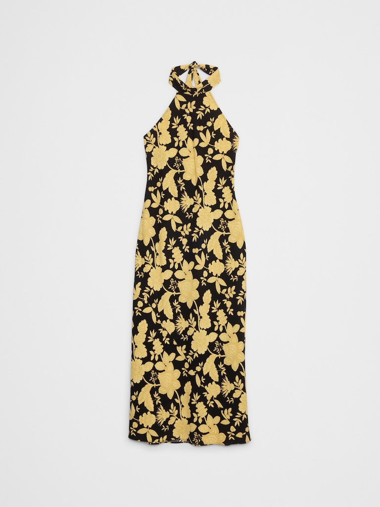 Halter Open-Back Maxi Dress