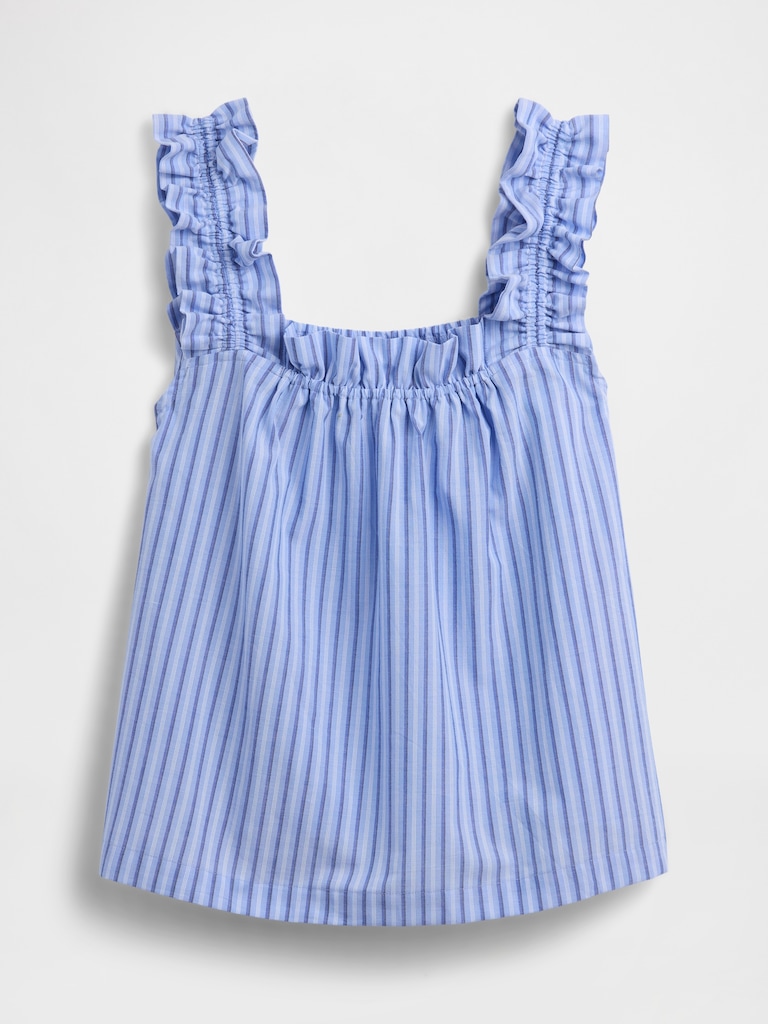 Ruffle Poplin PJ Top