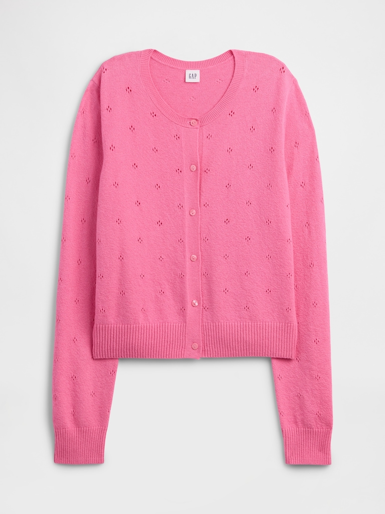 CashSoft Pointelle Cardigan