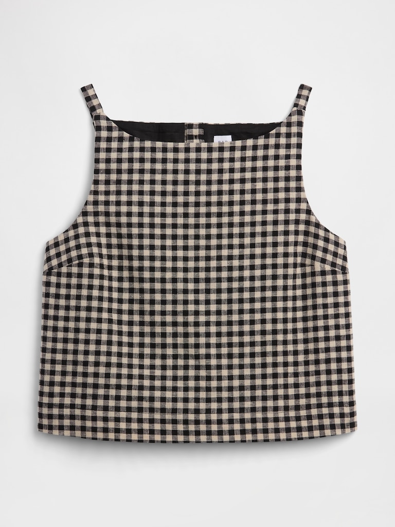 Linen-Blend Apron Top