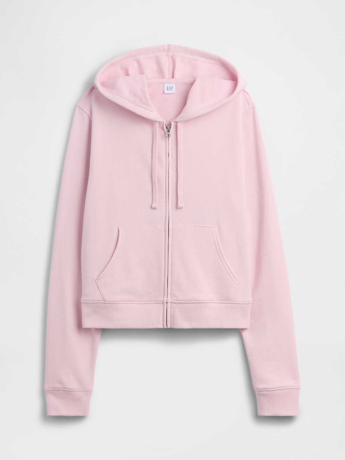 French Terry Cropped Zip Hoodie