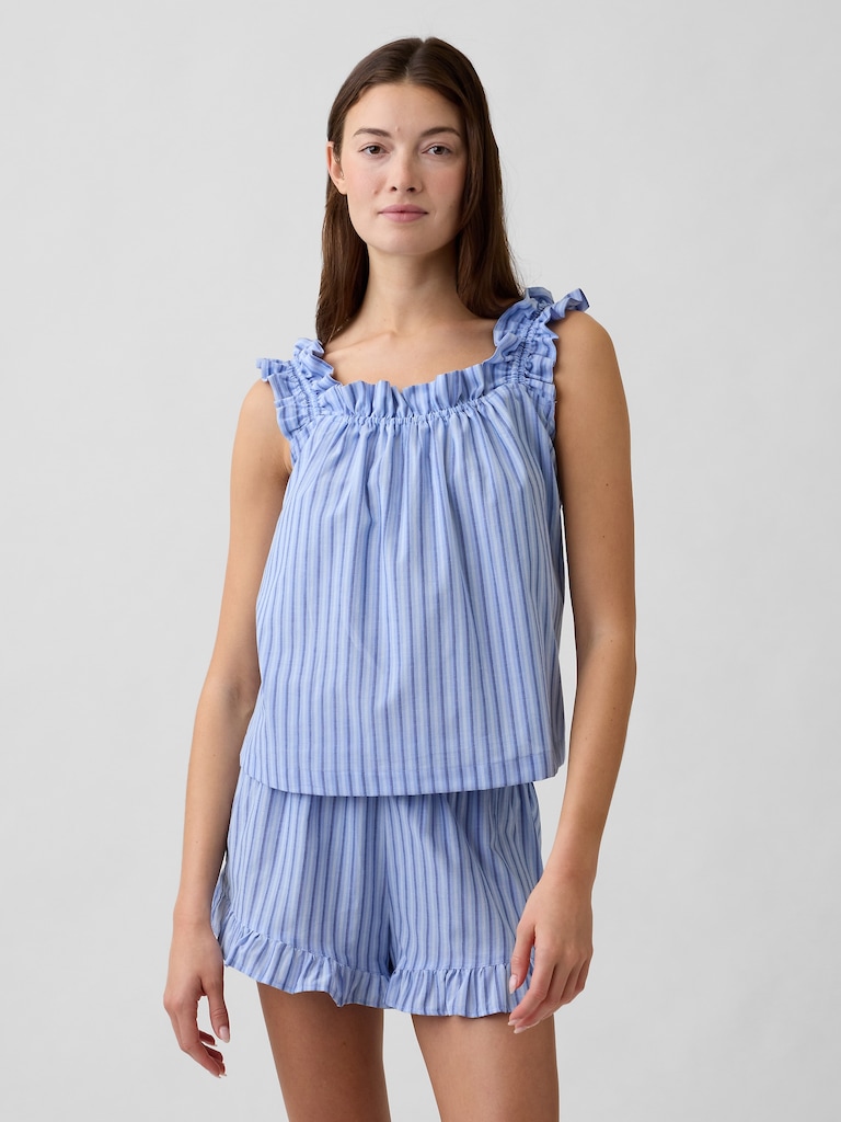 Ruffle Poplin PJ Top