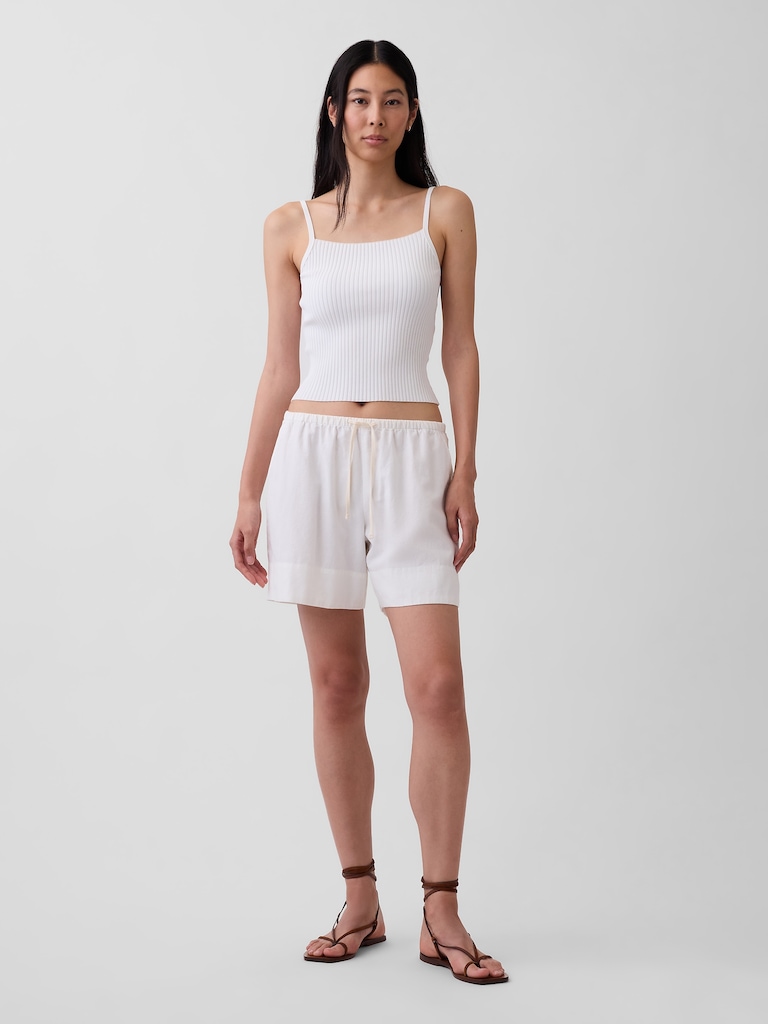 Linen-Blend Easy Shorts