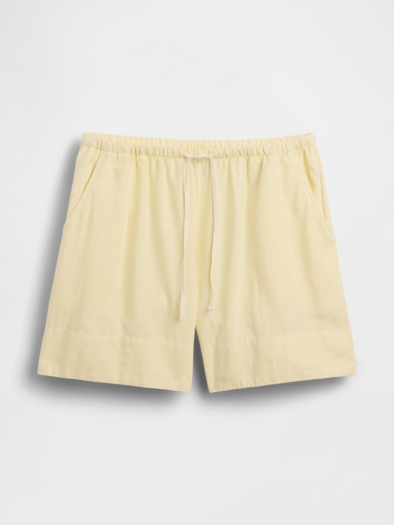 Linen-Blend Easy Shorts