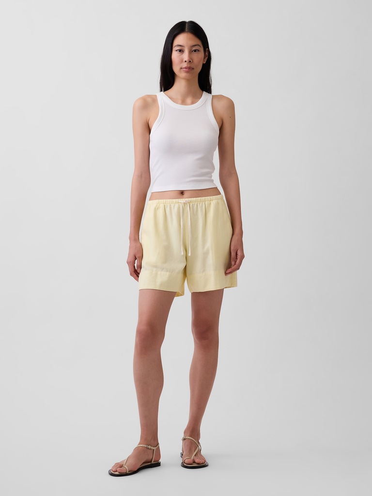 Linen-Blend Easy Shorts