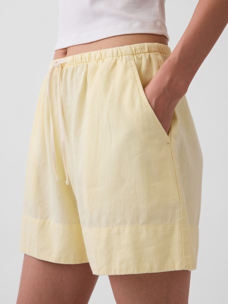 Linen-Blend Easy Shorts
