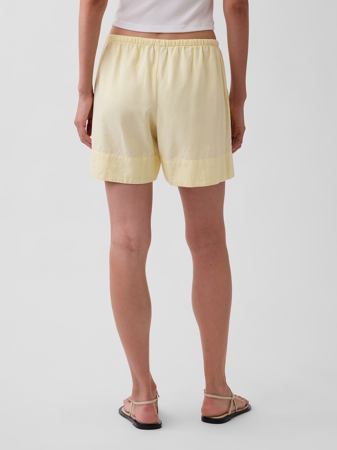 Linen-Blend Easy Shorts