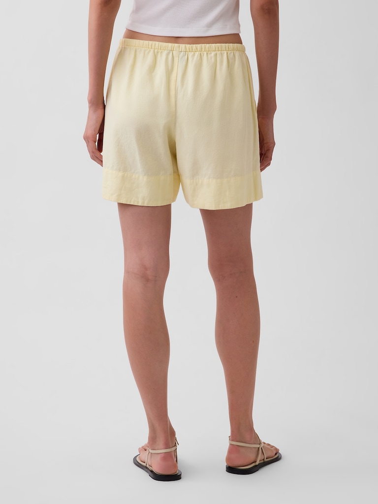 Linen-Blend Easy Shorts