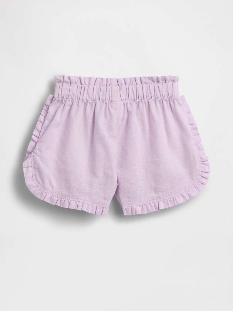 Baby & Toddler Linen-Cotton Ruffle Dolphin Shorts