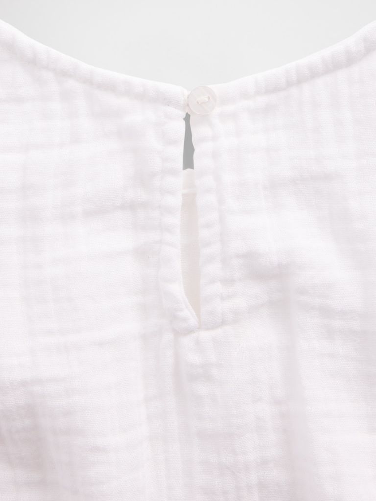 Cotton Gauze Racer Shell Tank Top