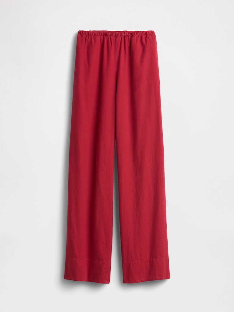 Linen-Blend Relaxed Wide-Leg Pants