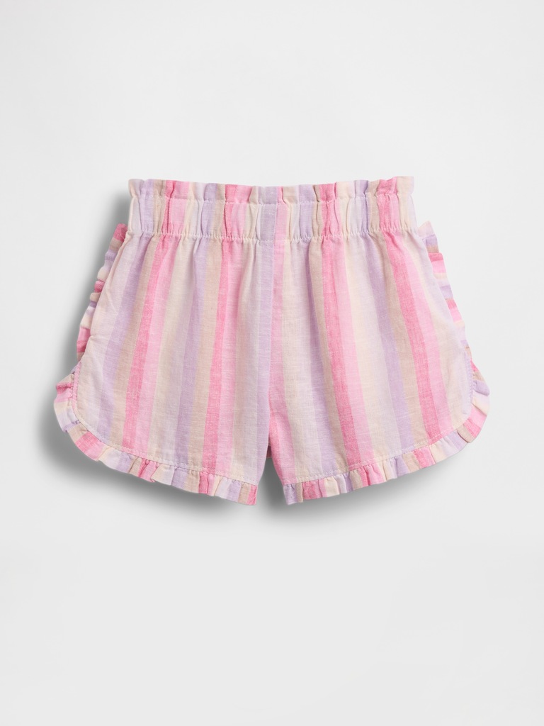 Baby & Toddler Linen-Cotton Ruffle Dolphin Shorts