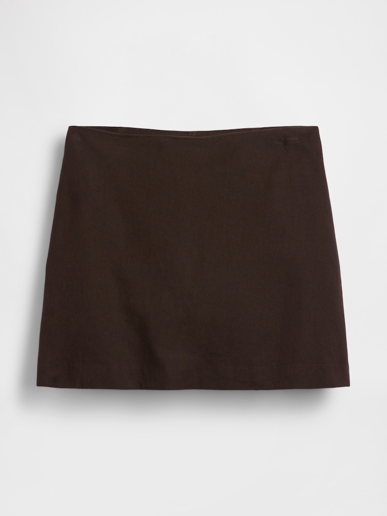 Linen-Blend Mini Skort