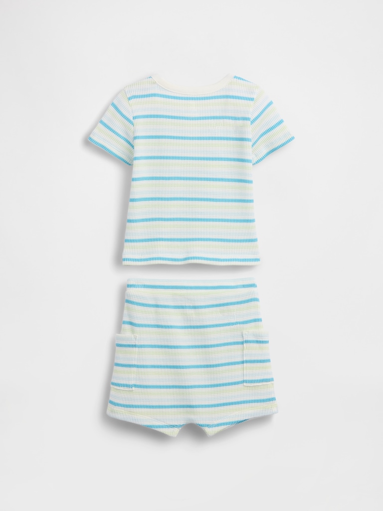 Baby Waffle Henley Outfit Set