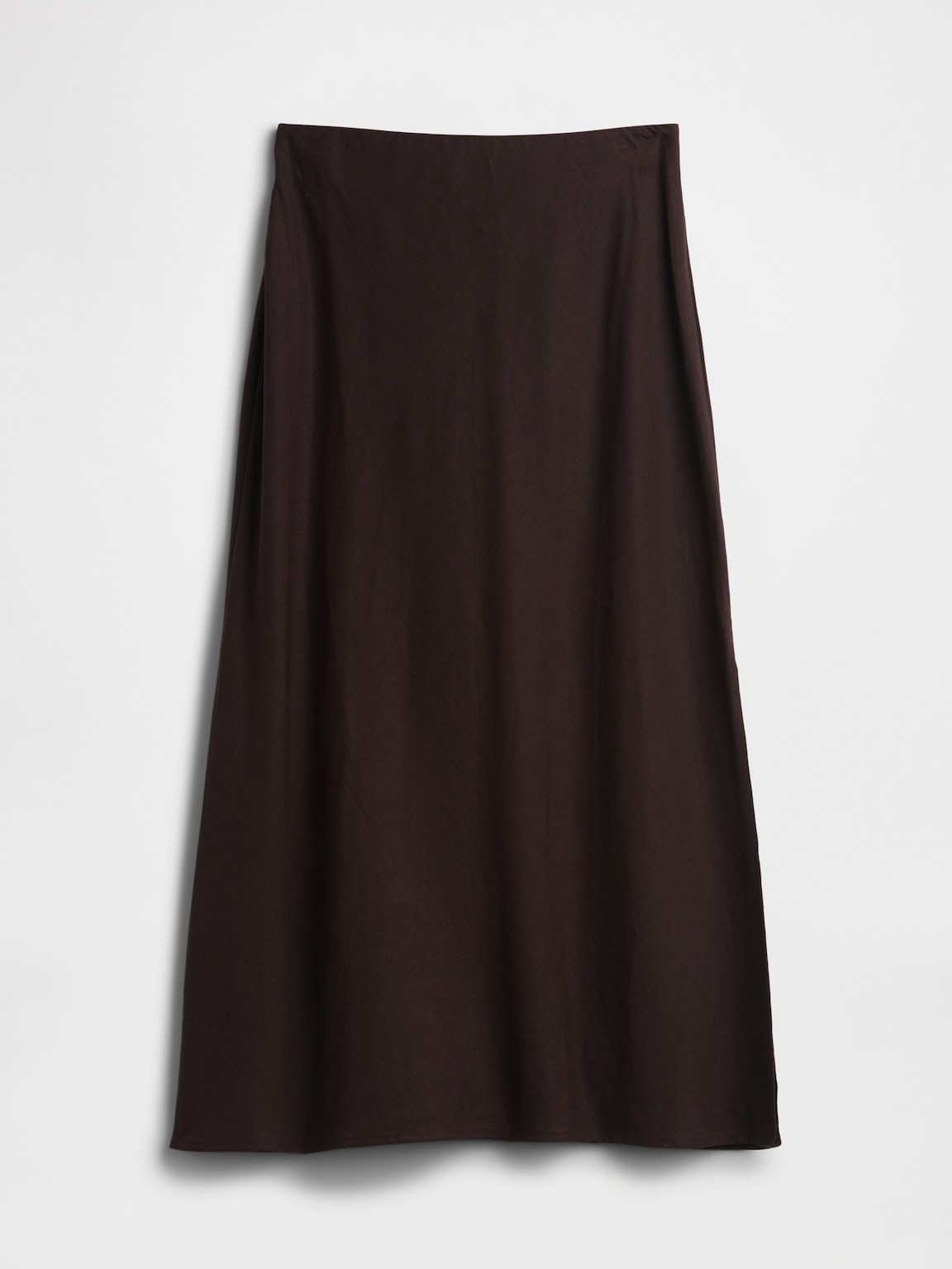 Linen-Blend Maxi Slip Skirt