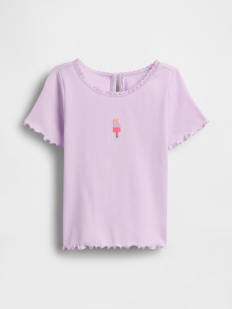 Baby & Toddler Embroidered Ice Cream Rib T-Shirt