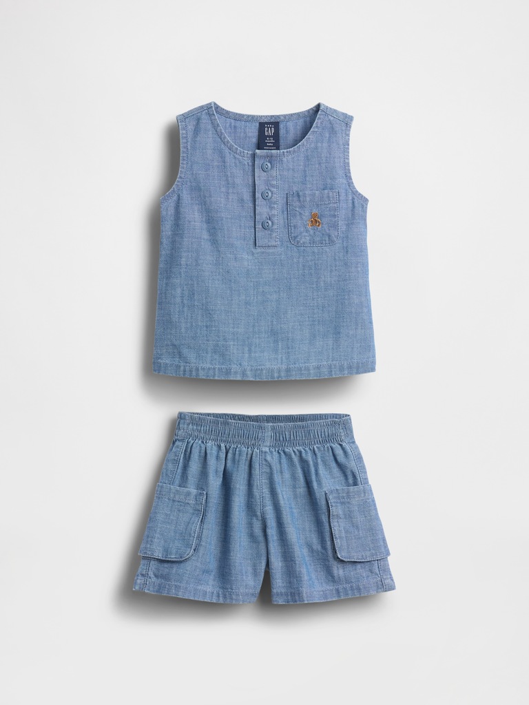 Baby Pocket Denim Outfit Set