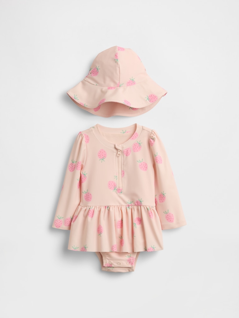 Baby Strawberry Rash Guard Swim Set