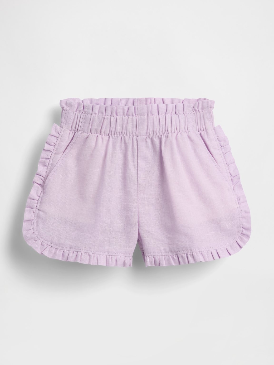 Baby & Toddler Linen-Cotton Ruffle Dolphin Shorts