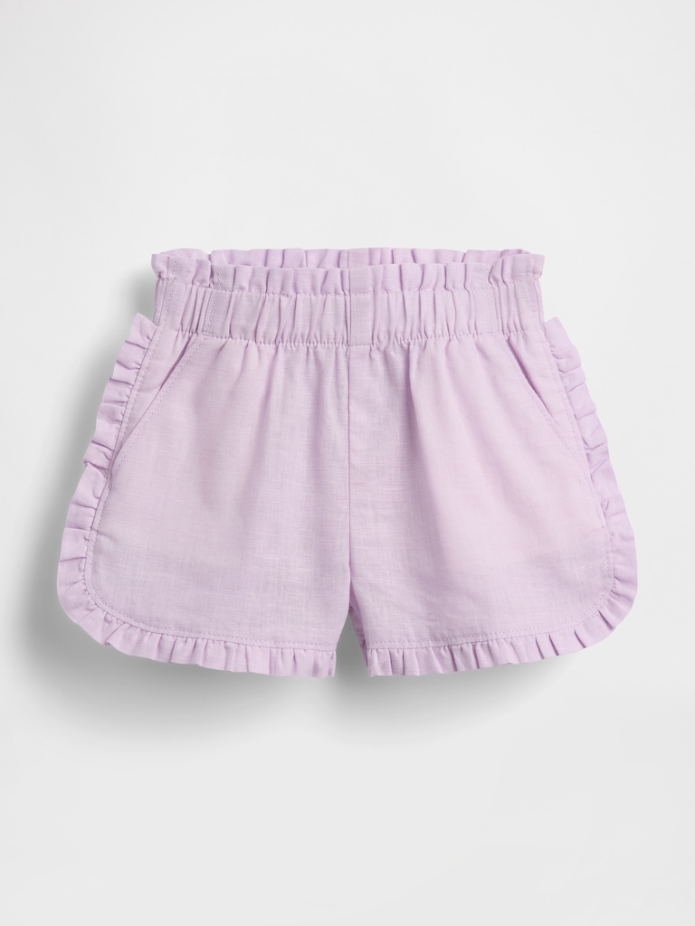 Baby & Toddler Linen-Cotton Ruffle Dolphin Shorts