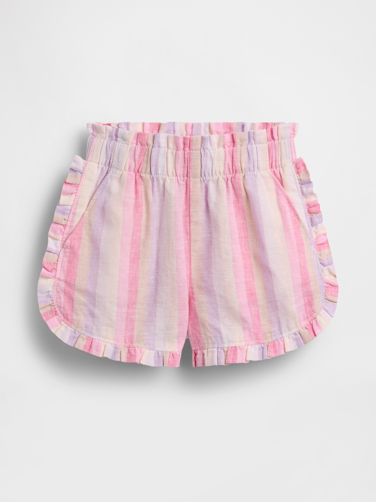 Baby & Toddler Linen-Cotton Ruffle Dolphin Shorts