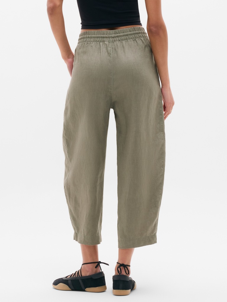 Retreat Linen Easy Barrel Crop Pant