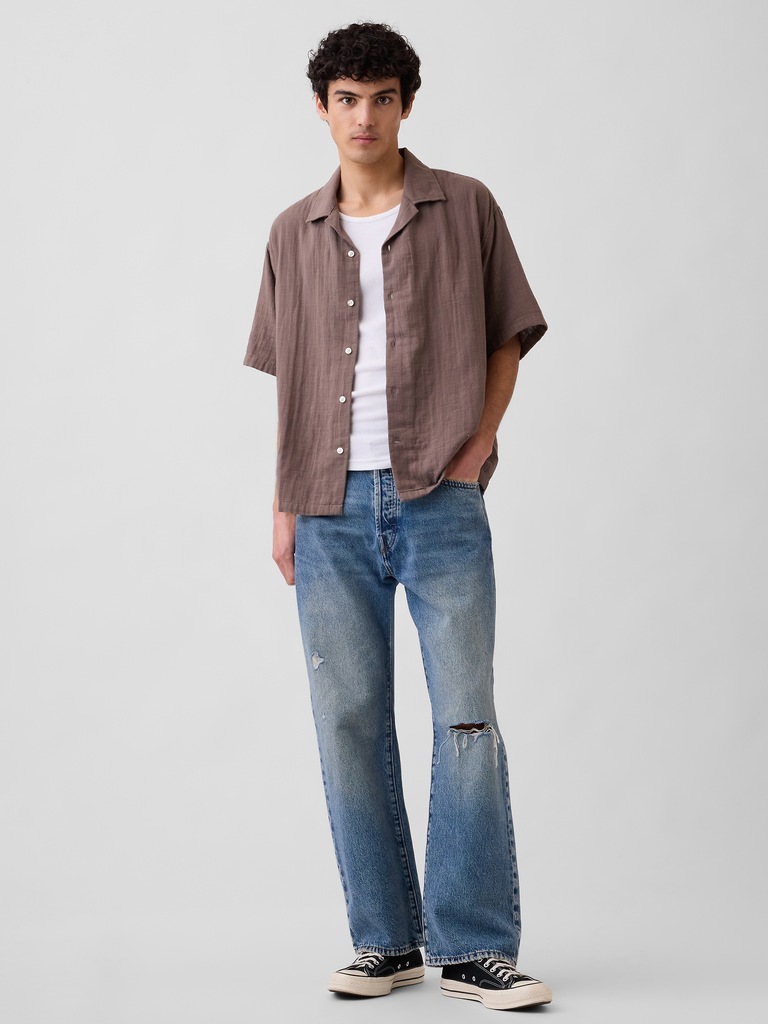 Gauze Vacay Shirt in Boxy Fit