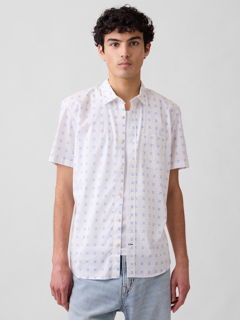 Stretch Poplin Shirt in Standard Fit