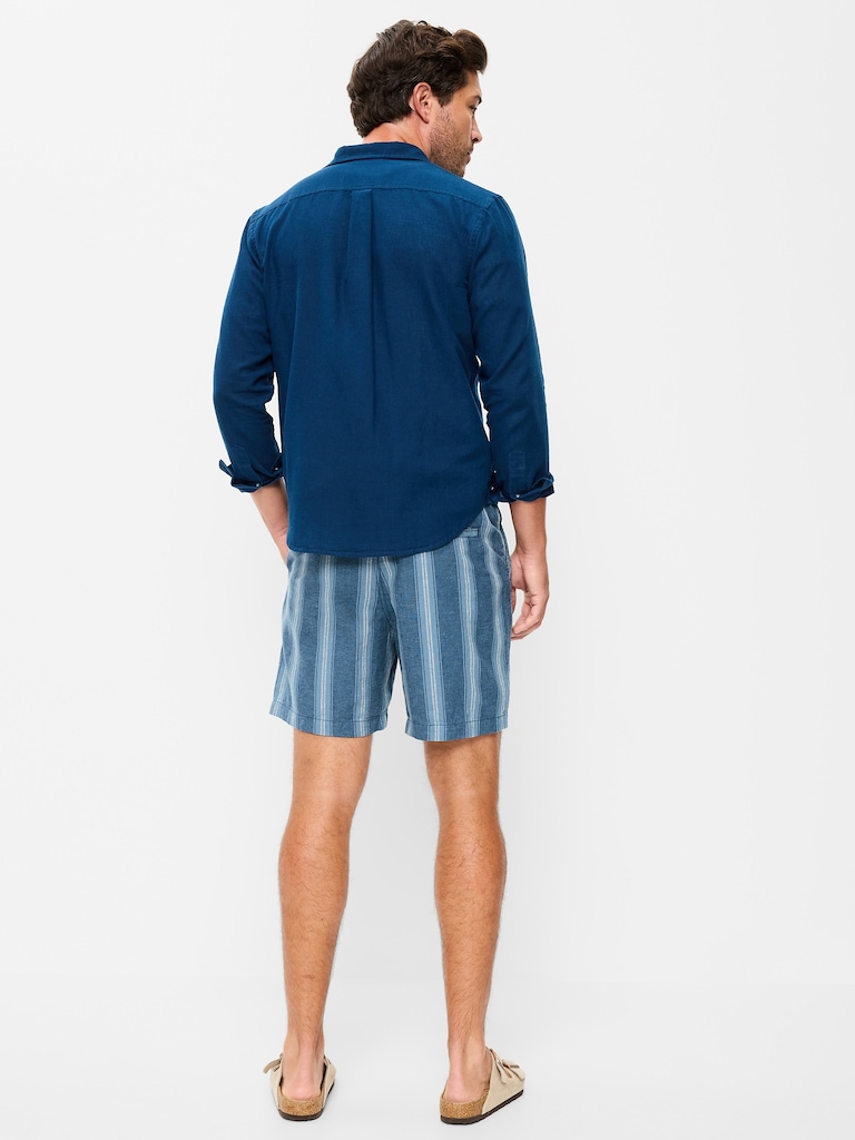 Linen-Blend Jogger Shorts -- 7-inch inseam