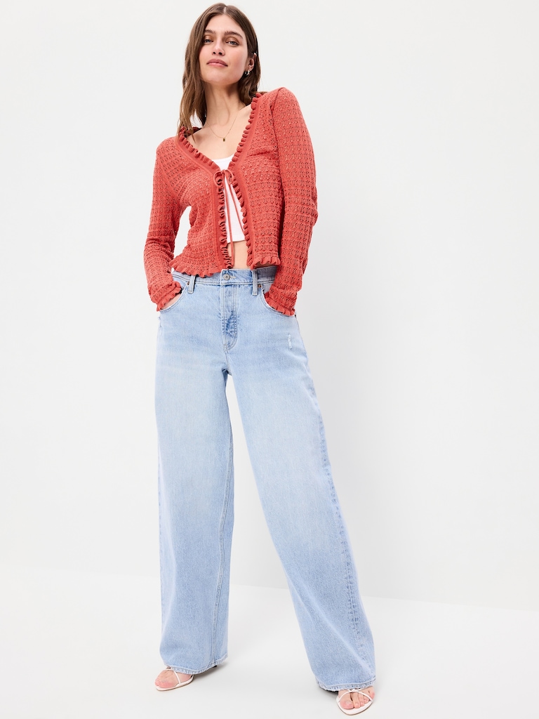 Tie-Front Open Cardigan