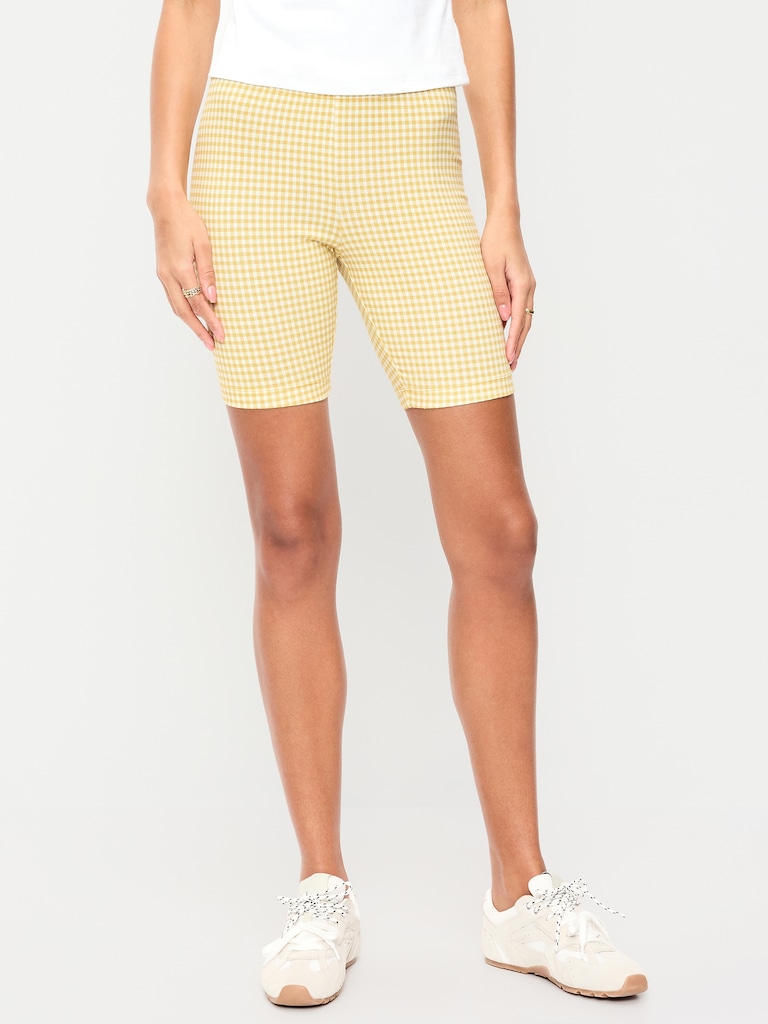 High-Waisted Biker Shorts -- 8-inch inseam