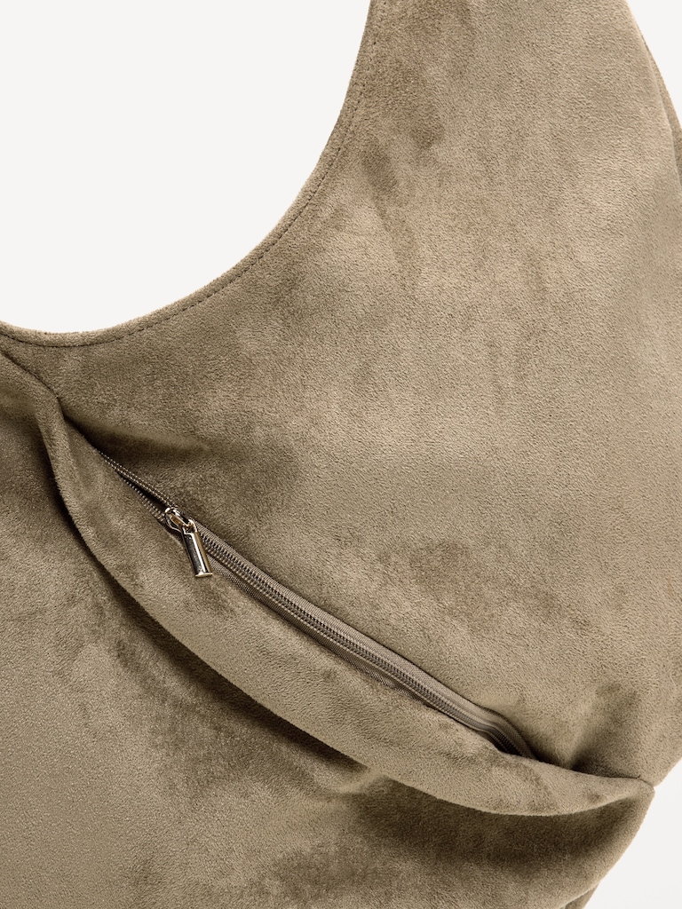 Oversized Suede Hobo Bag