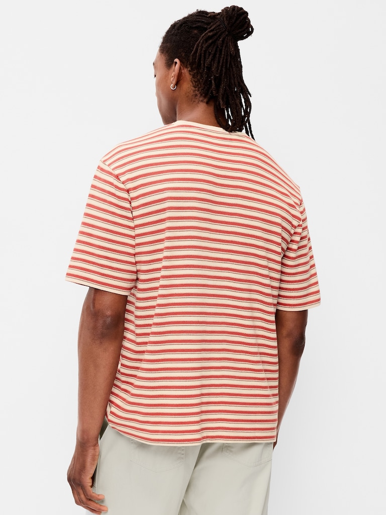 Textured-Knit Striped T-Shirt